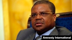 Prime Minister of the Central African Republic Nicolas Tiangaye speaks during an interview with The Associated Press, in Paris, France, Dec. 5, 2013. 