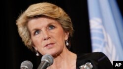 Menteri Luar Negeri Julie Bishop dalam sidang umum PBB di New York. (Foto: Dok)