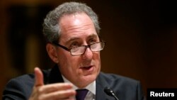 FIILE - U.S. Trade Representative Michael Froman testifies before a Senate Finance Committee hearing on "President Obama's 2015 Trade Policy Agenda" on Capitol Hill in Washington, Jan. 27, 2015. 