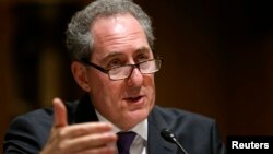 FILE - U.S. Trade Representative Michael Froman testifying before a Senate committee.