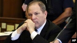 In this file photo, Harvey Weinstein attends his arraignment in court, in New York on July 9, 2018.