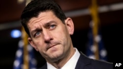 Speaker of the House Paul Ryan, R-Wis., meets with reporters to answer questions on the tax bill and sexual misconduct on Capitol Hill, in Washington, Dec. 14, 2017. 