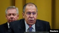 Sergey Lavrov, Minister for Foreign Affairs of Russia attends the Conference on Disarmament at the United Nations in Geneva, Switzerland, Feb. 28, 2018. 