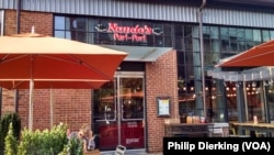 Nando's Peri-Peri restaurant, a South African fast food chain that serves Portuguese chicken.