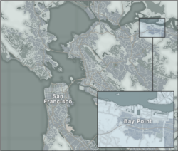 Карта залива Сан-Франциско, у берегов которого расположен Окленд