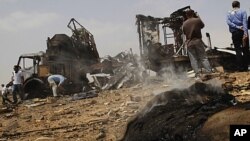 Picha ya eneo lililoshambuliwa na ndege za kivita za NATO huko Tripoli
