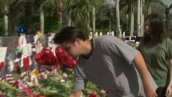 Makeshift Memorial for Marjory Stoneman Douglas High School Victims