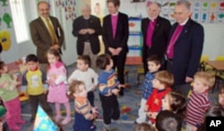 Jefferts Schori and her Episcopal Church delegation to the Holy Land visit the Evangelical Home and School in Ramallah.