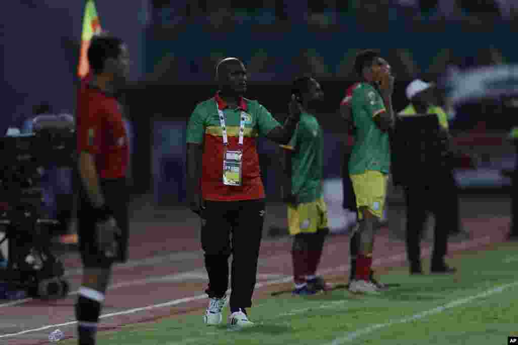 Ethiopia's Coach Abate Wubetu, gesture before the soccer match between Burkina Faso and Ethiopia; Cameroon, Jan. 17, 2022. 