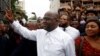 Felix Tshisekedi, leader of the Congolese main opposition party, the Union for Democracy and Social Progress who was announced as the winner of the presidential elections, gestures to his supporters in Kinshasa, Democratic Republic of Congo, Jan. 10, 2019.