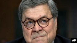 FILE - Then-Attorney General William Barr is shown on May 1, 2019. Barr testified April 16, 2024, that a congressional committee’s report “uncovered persuasive evidence” that China’s government is “knee deep” in sponsoring and facilitating the export of fentanyl precursors.