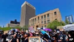Protesters rally, June 3, 2020, in Phoenix, demanding that the Phoenix City Council defund the Phoenix Police Department. 
