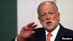 Federico Patino, head of the Mexico City Airport Group (GACM), speaks during a news conference on new Mexico City airport at Los Pinos Presidential house in Mexico City, Mexico, March 26, 2018. 