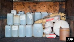 FILE - Fentanyl pills and chemical precursors are seen after being seized by the Attorney General's Office in the Jalisco State, Mexico, Dec. 25, 2024, in this handout photo released by Mexico's Attorney General's Office.