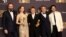 Yorgos Lanthimos, Emma Stone, Willem Dafoe, Mark Ruffalo and Ramy Youssef with the award for Best Motion Picture - Musical or Comedy award and Best Performance by a Female Actor in a Motion Picture - Musical or Comedy for "Poor Things," Jan. 7, 2024.