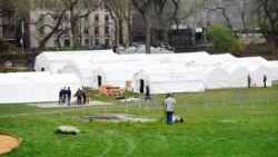 Kawasan Central Park di kota New York dialih fungsikan sebagai Rumah Sakit khusus pasien corona (31/3).