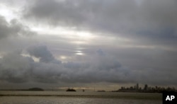 A break between storms appears over San Francisco Bay, Jan. 9, 2017, as viewed from Sausalito, California.