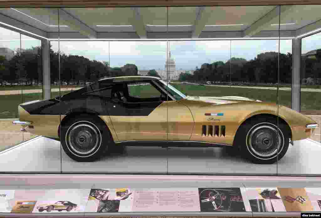 The 1969 Chevrolet Corvette Stingray that was driven by Apollo 12 astronaut Alan LaVern Bean, is displayed in a glass enclosure on the National Mall in Washington, D.C. He was the fourth human to walk on the moon. (Photo: Diaa Bekheet)