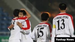 지난 2009년 홍콩 동아시아경기대회 축구 예전전에서 북한 축구 대표팀. (자료사진)