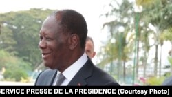 Le président de la Côte d'Ivoire Alassane Ouattara, 31 octobre 2016.