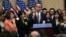 FILE - Sen. Cory Booker, D-N.J., center, speaks during a news conference on Capitol Hill in Washington, Jan. 30, 2018, about legislation to protect Deferred Action for Childhood Arrivals (DACA) program recipients.