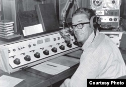 Father James Poole in the studio of KNOM radio, 1973. Poole was accused of theabuse of girls in 1960s-70s at St. Mary's Mission Boarding School and other places. Courtesy: Jesuits West Archives at Gonzaga University