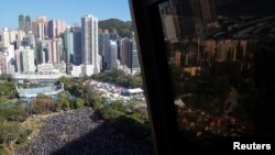 Protesters attend a Human Rights Day march, organized by the Civil Human Right Front, in Hong Kong, Dec. 8, 2019. 