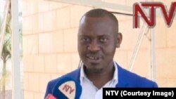Le député ougandais Onesmus Twinamasiko lors d' une interview à la chaîne de télévision locale NTV, Ouganda, 15 mars 2018. 