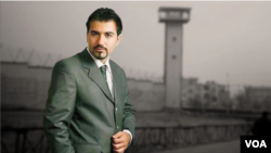 Undated image of jailed Iranian blogger Soheil Arabi, who sent an audio message from Greater Tehran Penitentiary in September 2020 warning of worsening coronavirus, hygiene, food and water conditions for prisoners. (VOA Persian)