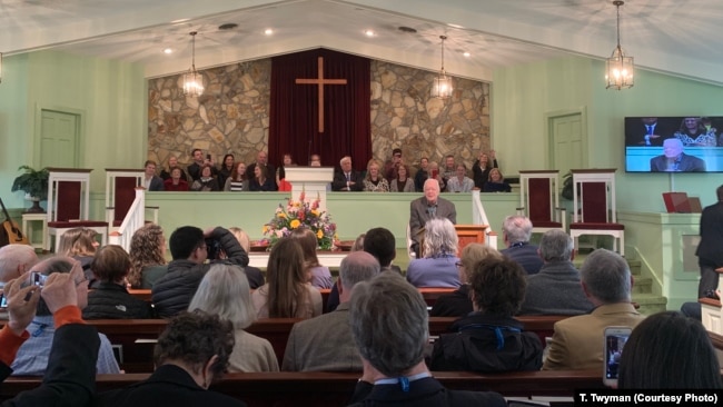 At the Maranatha Baptist Church in Plains, Ga., former President Jimmy Carter teaches a religious lesson twice a month.