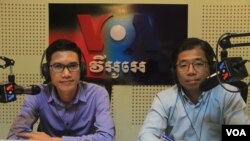 Yeang Sothearin (left) and Nop Vy, Cambodia Center for Independent Media