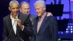 Marais wastaafu Barack Obama, George W. Bush, na Bill Clinton.