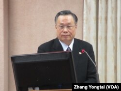 台湾国防部长严明上将 (美国之音张永泰拍摄)