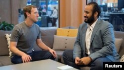 شاهزاده محمد بن سلمان با مارک زاکربرگ، رئیس فیس بوک