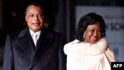 Le président congolais Denis Sassou Nguesso et son épouse Antoinette, le 11 novembre 2018.