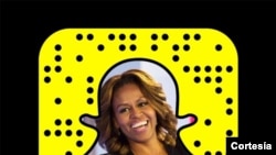 Michelle Obama akiwa katika picha ya snapchat