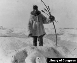 Eskimo Hunter with Polar Bear