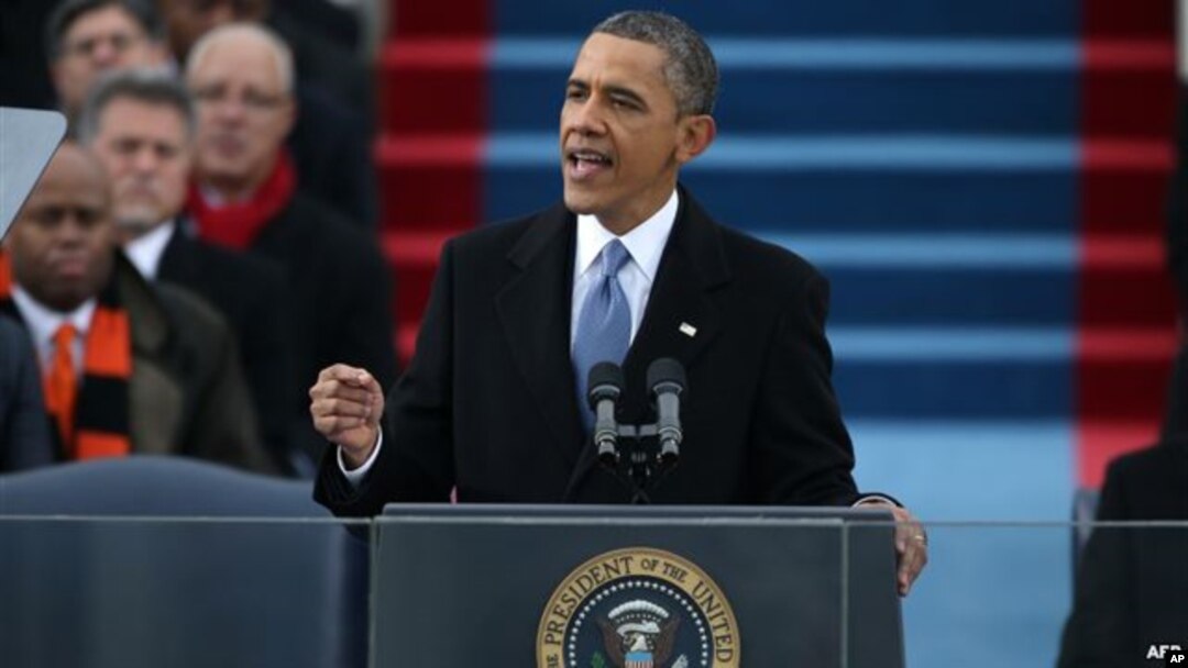 Presiden Obama memberikan pidato inaugurasi selama 19 menit dan mengajak warga AS mengesampingkan perbedaan politik (21/1).