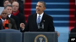 Presiden Obama memberikan pidato inaugurasi selama 19 menit dan mengajak warga AS mengesampingkan perbedaan politik (21/1).