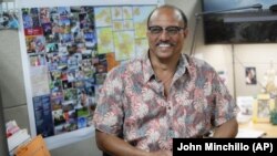 In this June 6, 2019, photo, Bruce Hull is interviewed at his offices at the Ohio Department of Transportation in Columbus.