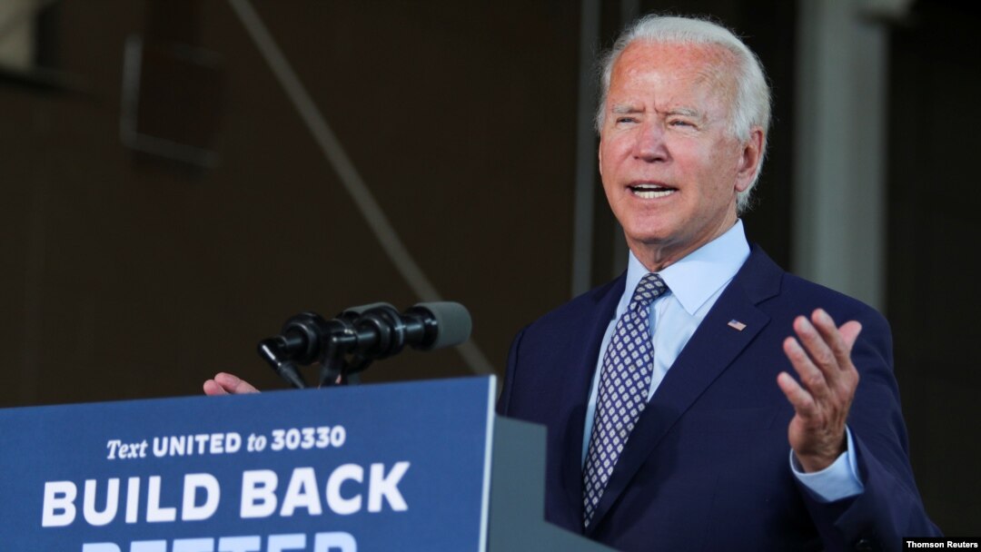 El exvicepresidente y actual candidato demócrata a la presidencia, Joe Biden, durante un mitin de campaña en Dunmore, Pennsylvania. 