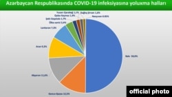 Azərbaycanda koronavirusa yoluxmanın regionlar üzrə faizi 