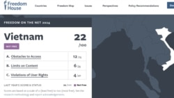 Freedom House: Việt Nam tiếp tục siết chặt không gian mạng | VOA