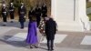 President Joe Biden and Vice President Kamala Harris lay a wreath at the Tomb of the Unknown Soldier, Arlington National Cemetery, Jan. 21, 2021. 