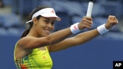 Mantan petenis nomor satu dunia Ana Ivanovic setelah menang melawan Tsvetana Pironkova dalam turnamen AS Terbuka. (Foto: AP)