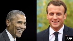 L'ancien président américain Barack Obama et le président français Emmanuel Macron.