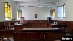 FILE: A view shows an empty courtroom during a strike by Tunisian judges in a protest against a purge of their ranks, in Tunis, Tunisia, June 6, 2022.