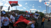 Trabajadores del Estado en una marcha en apoyo al presidente Daniel Ortega en Nicaragua. Foto archivo VOA.