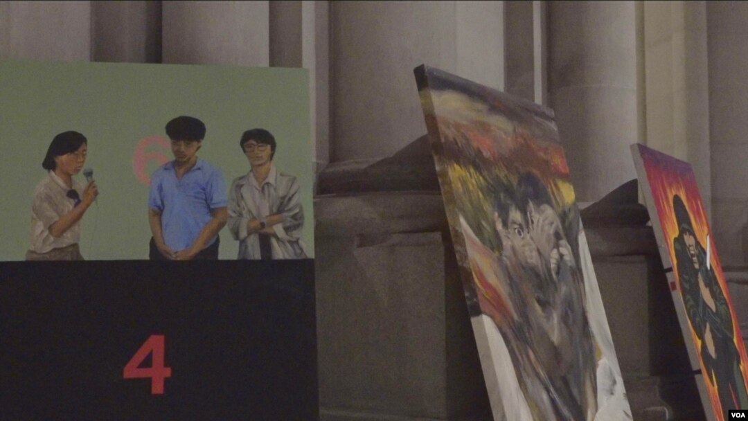 六四藝術展在紐約聖約翰教堂開幕(2019年5月6日 美國之音章真攝影)