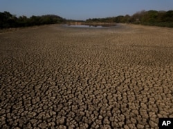 지난 10월 파라과이 림피오에서 가뭄으로 세로 늪지대 일부가 말라붙었다.